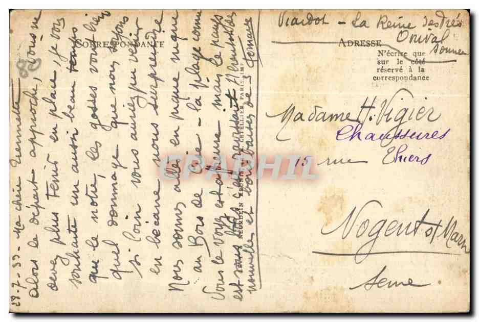 CPA Bois De Cise La Coupee de la Falaise — Back