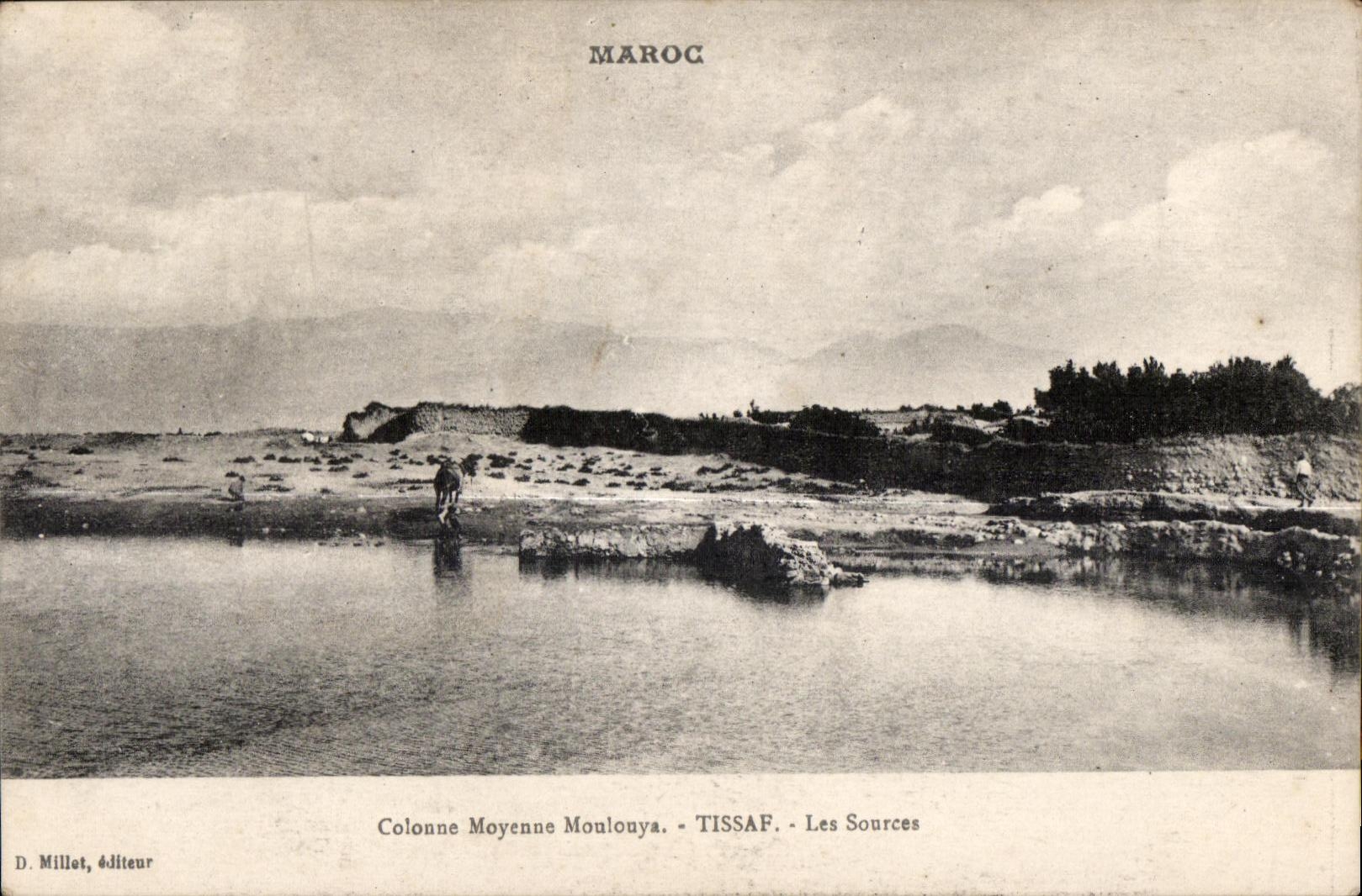 CPA Maroc Colonne Moyenne Moulouya Tissaf Les Sources
