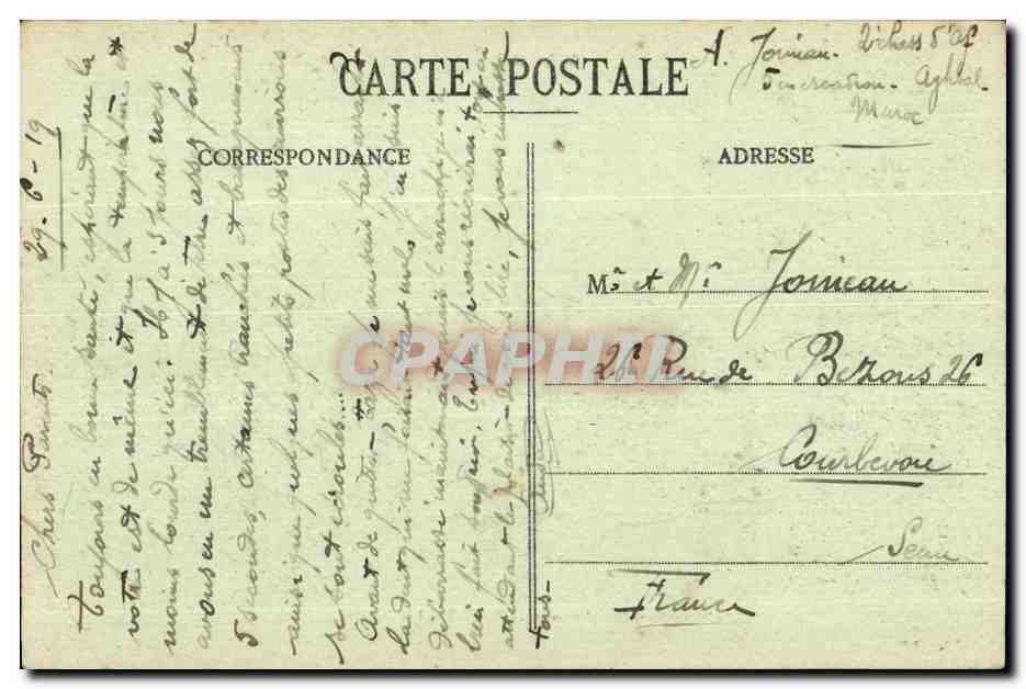 CPA Maroc Colonne Moyenne Moulouya Tissaf Les Sources — Back