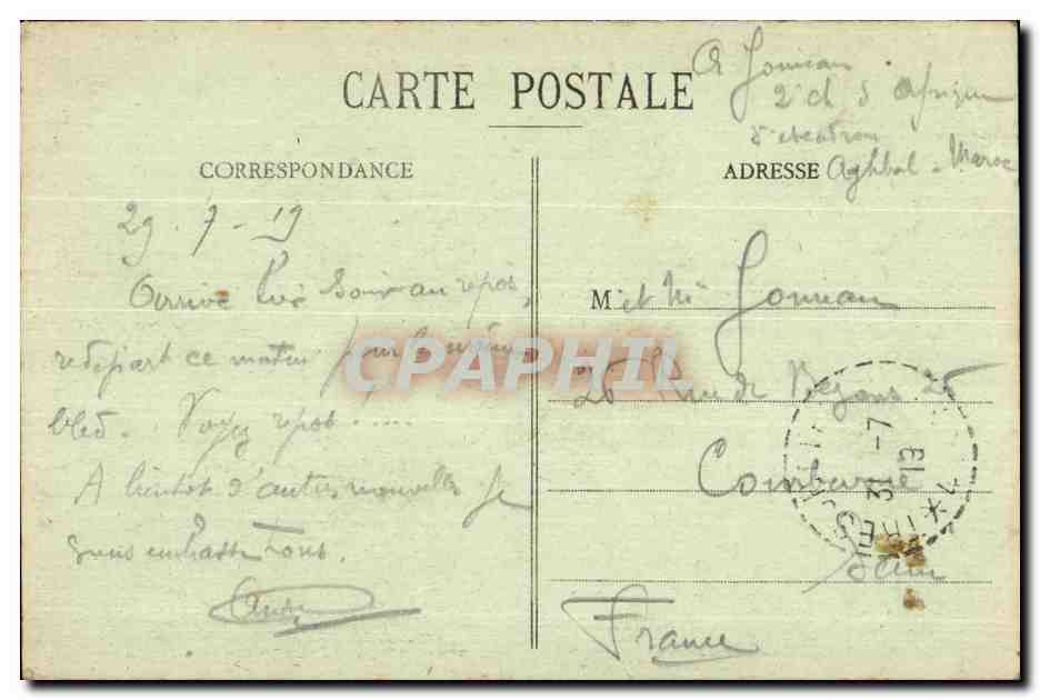 CPA Maroc Guercif Bureau arabe Vue du cote du Village — Rückseite