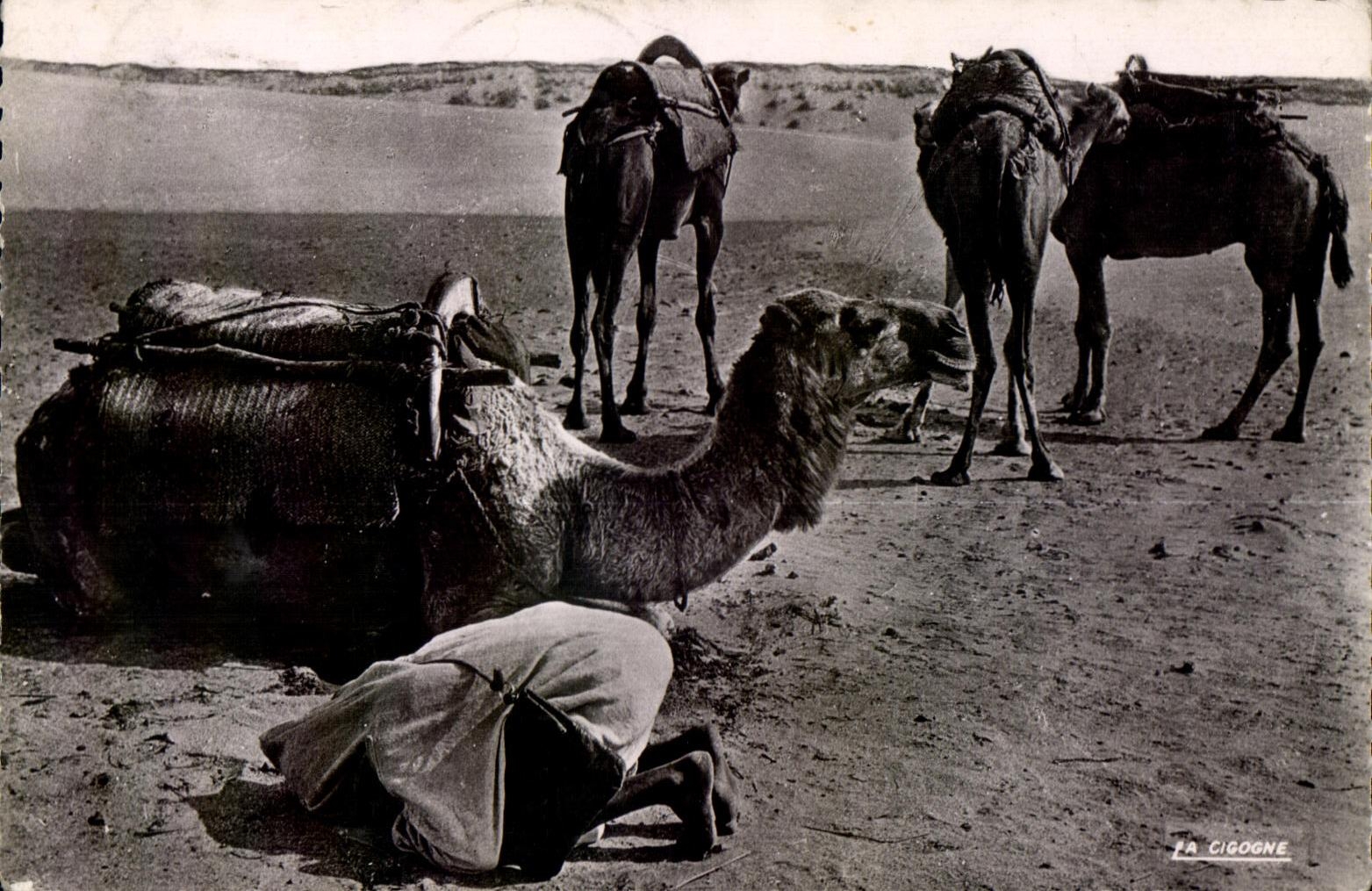 Scènes et types — La prière dans le désert — Édition La Cigogne