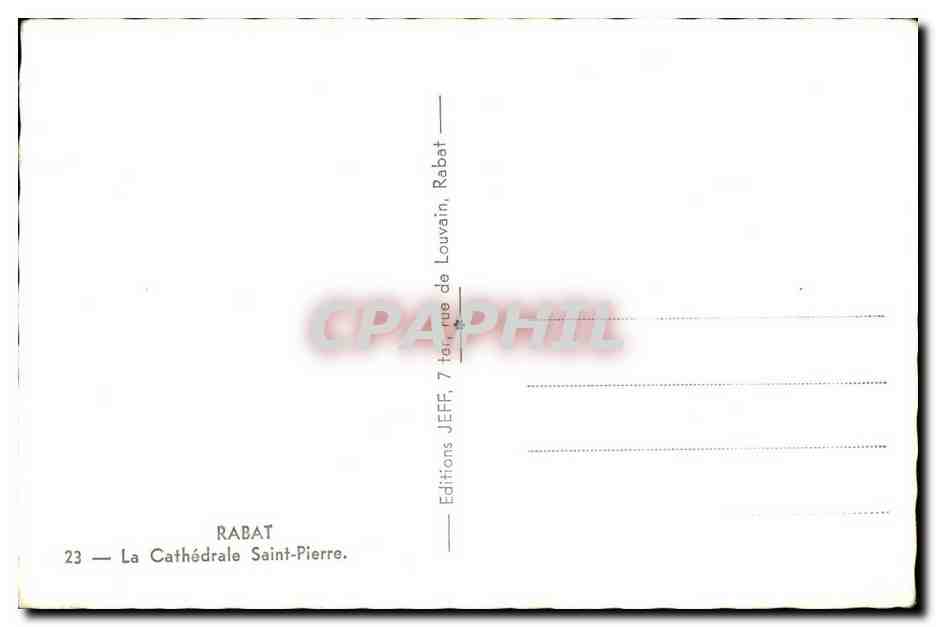 CPA Maroc Rabat La Cathedrale Saint Pierre — Rückseite