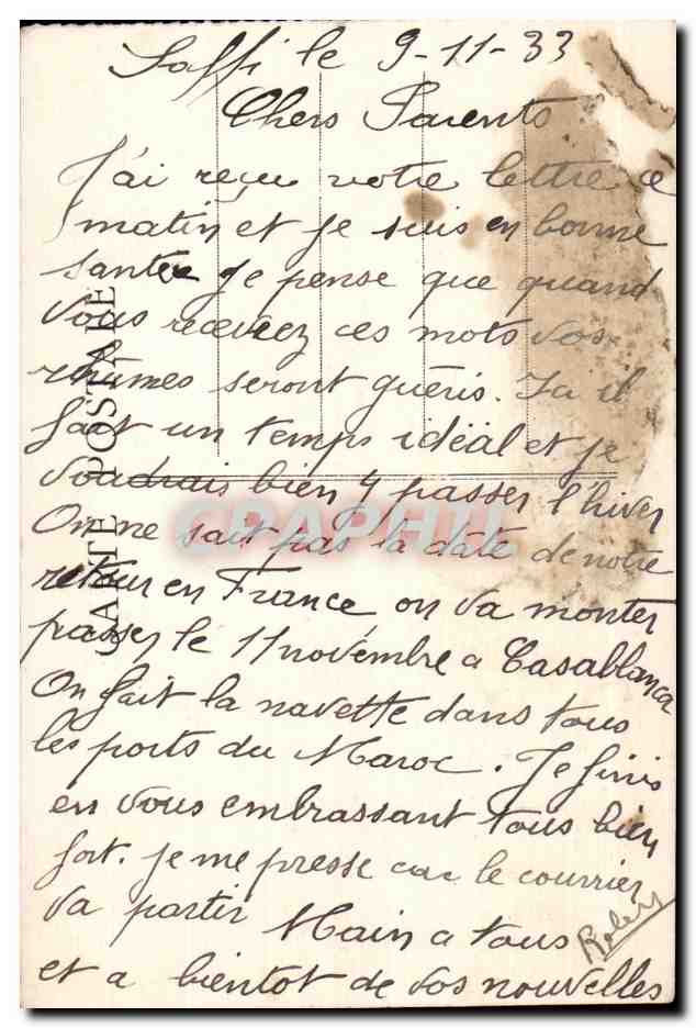 CPA Maroc Saffi Maroc La Medina — Rückseite
