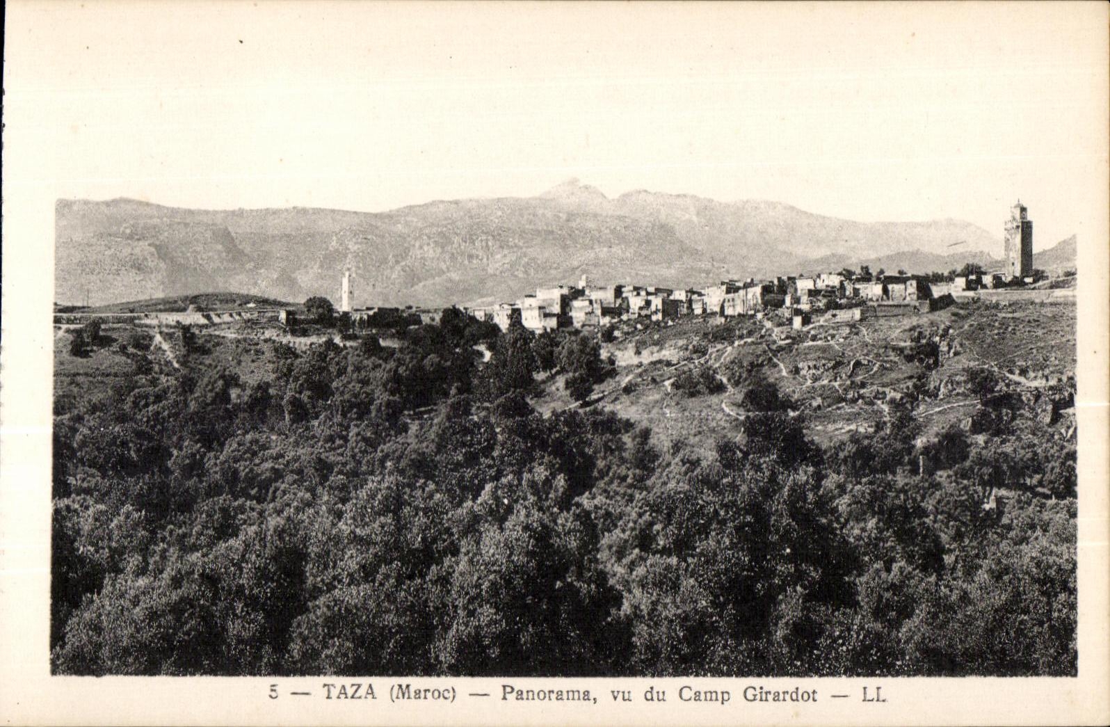 CPA Taza Maroc Pannorama vu du Camp Girardot 