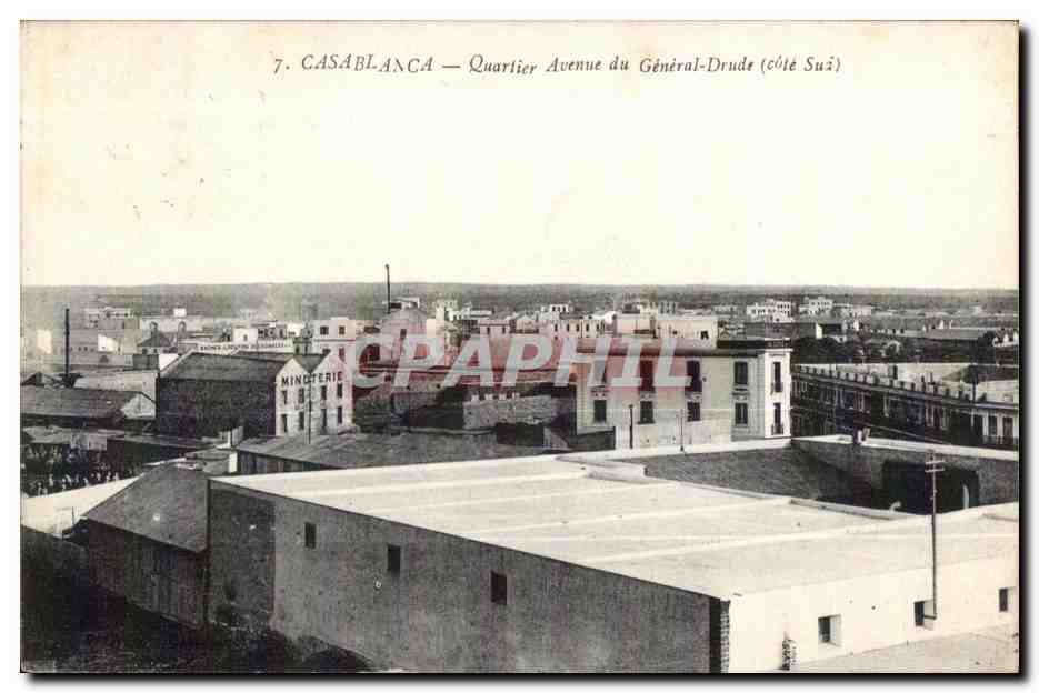 CPA Casablanca Quartier Avenue du General Drude Minoterie 