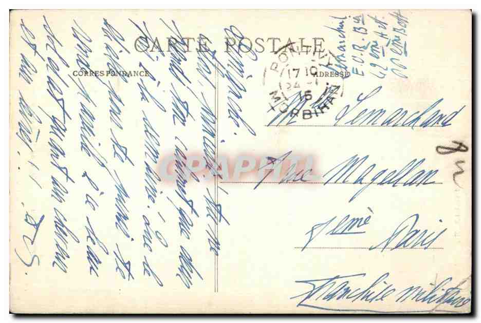 Tirailleur Marocain — Croquis de Guerre, septembre 1914 — Éditeur CCC, n°18 — Verso