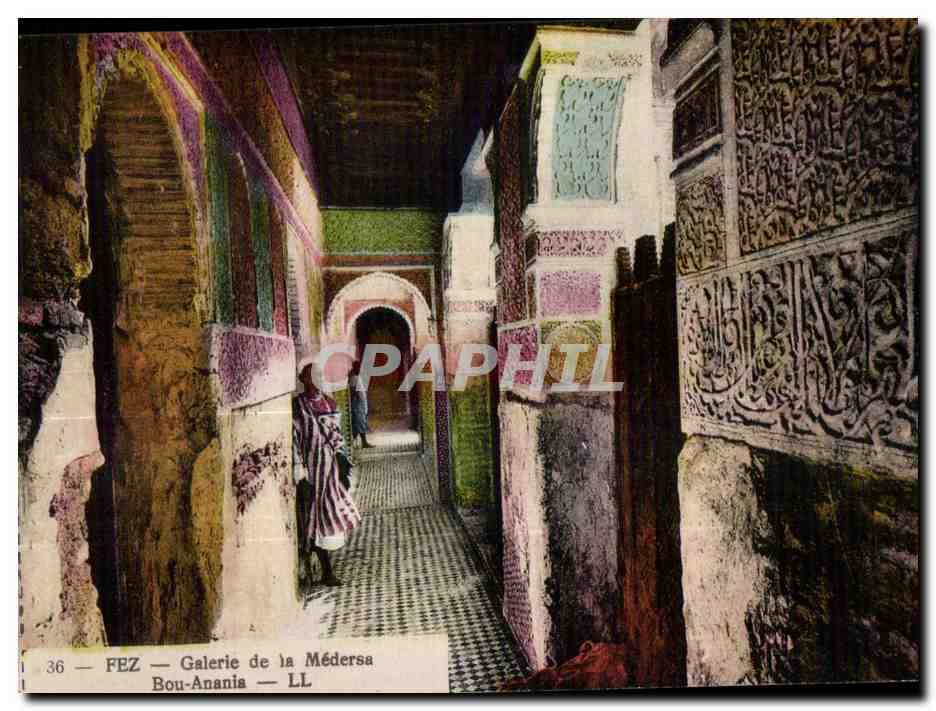 CPA Fez Galerie de ia Medersa Bou Ananis