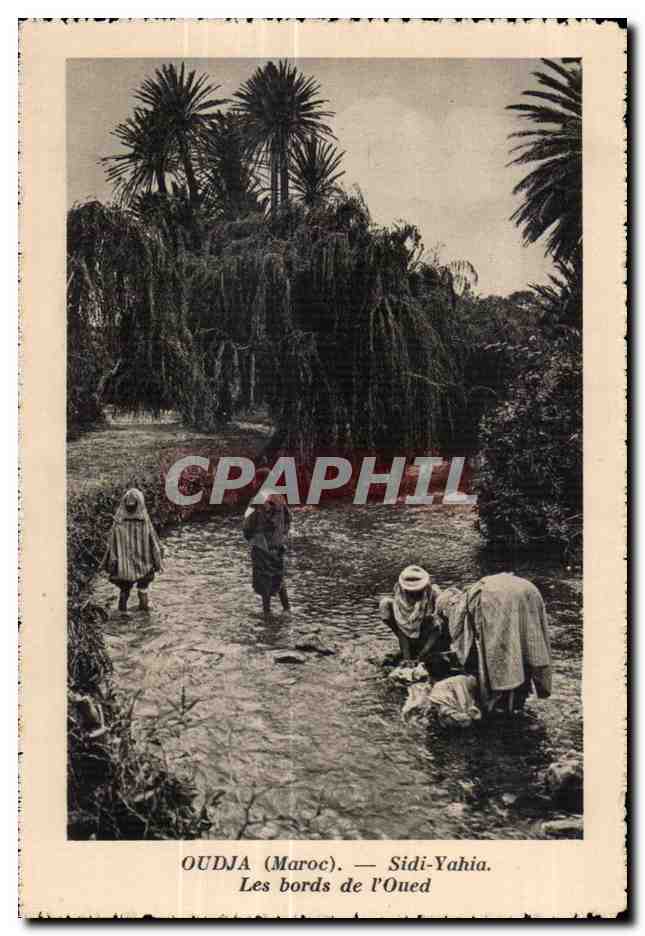 CPA Oudja Maroc Sidi Yahia Les bords de I Oued