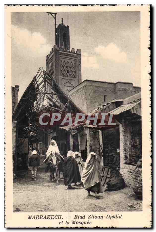 CPA Maroc Marrakech Riad Zitoun Djedid et la Mosquee