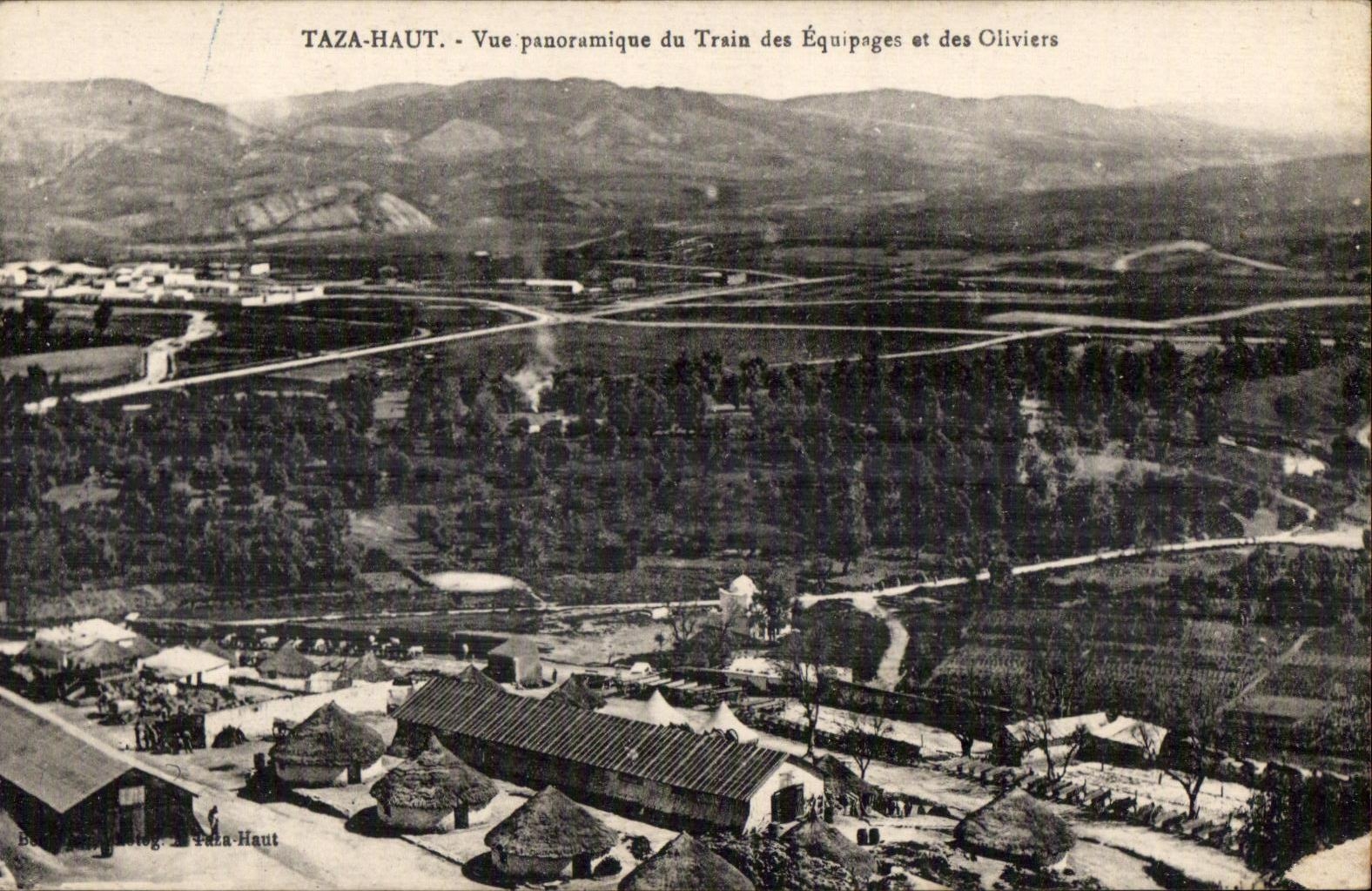 CPA Maroc Taza Haut Vue panoramique du Train des Equipoges at des Gliviers