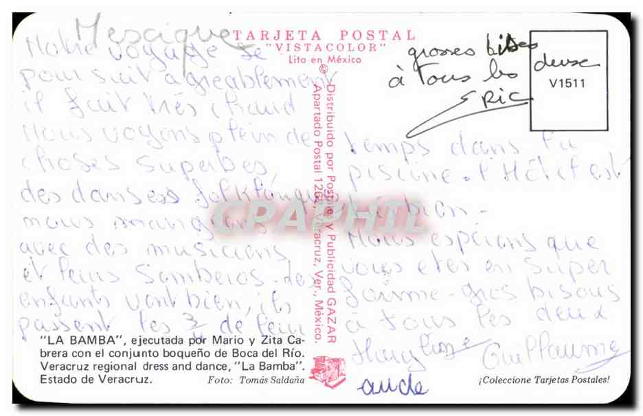 CPA Mexico Mexique La Bamba — Back