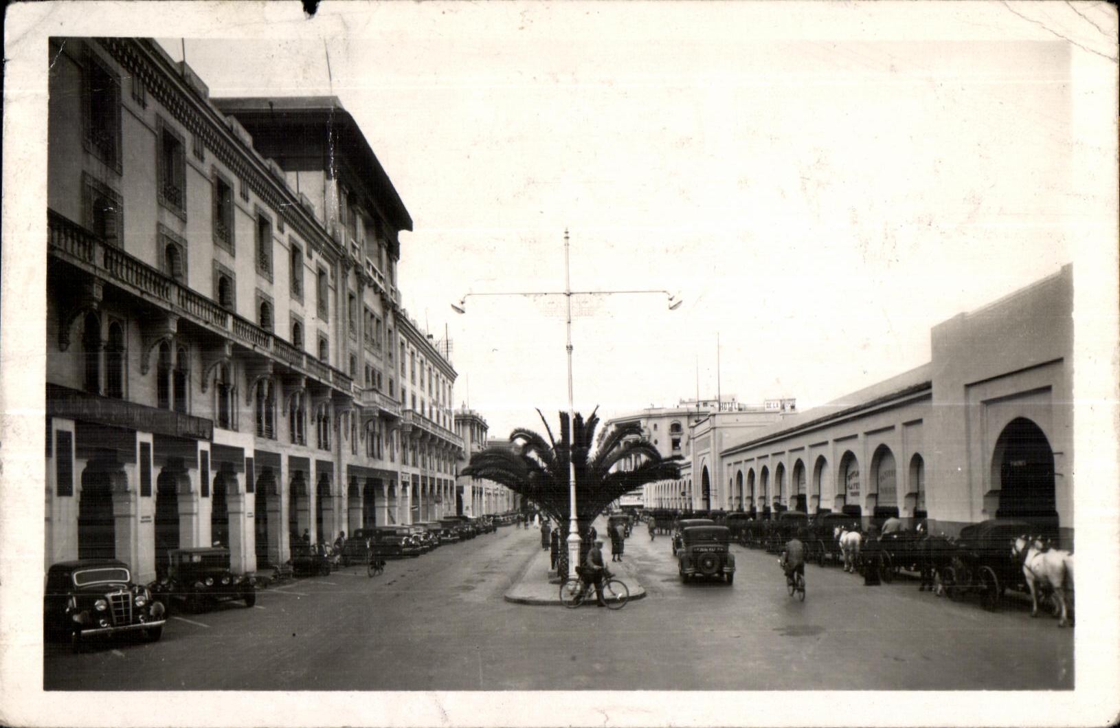 CPA Maroc Casablanca Boulevard de la Gare et marche central