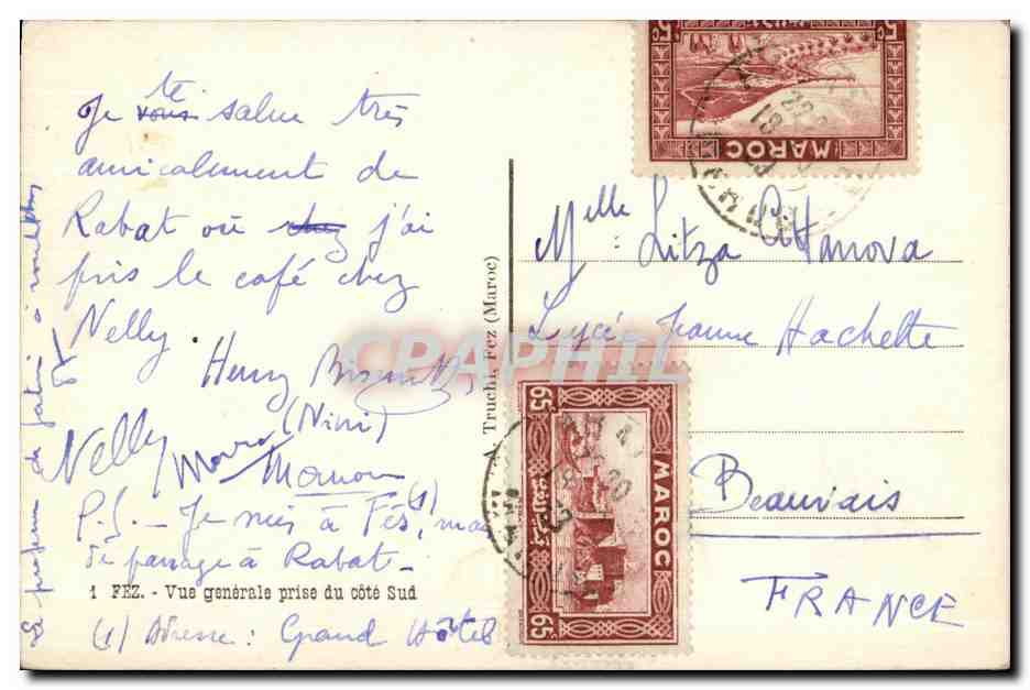 CPA Maroc Fez Vue generale prise du cote Sud — Rückseite