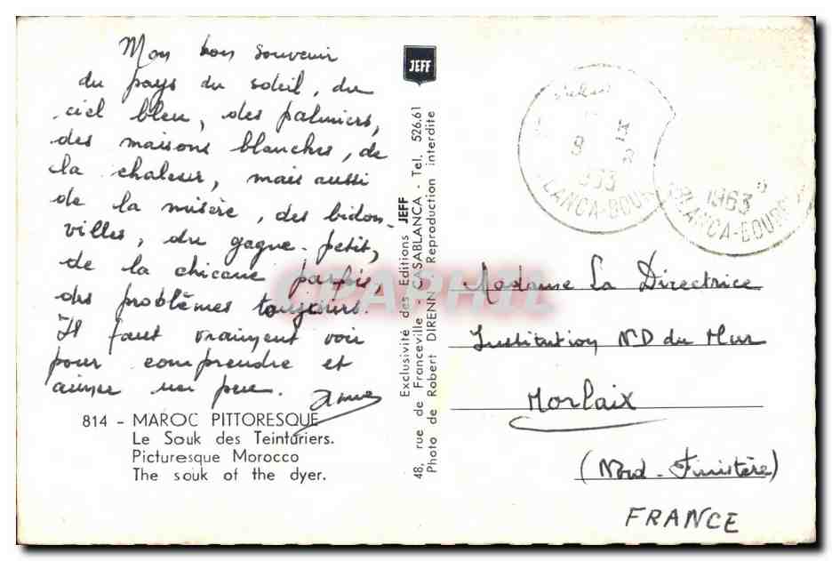 Souk des Teinturiers — Maroc — Éditions JEFF — Verso