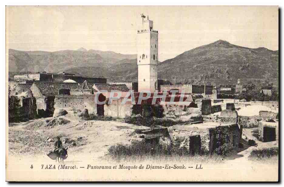 CPA Maroc Taza (Maroc) Panorama et Mosquee de djama Es Souk