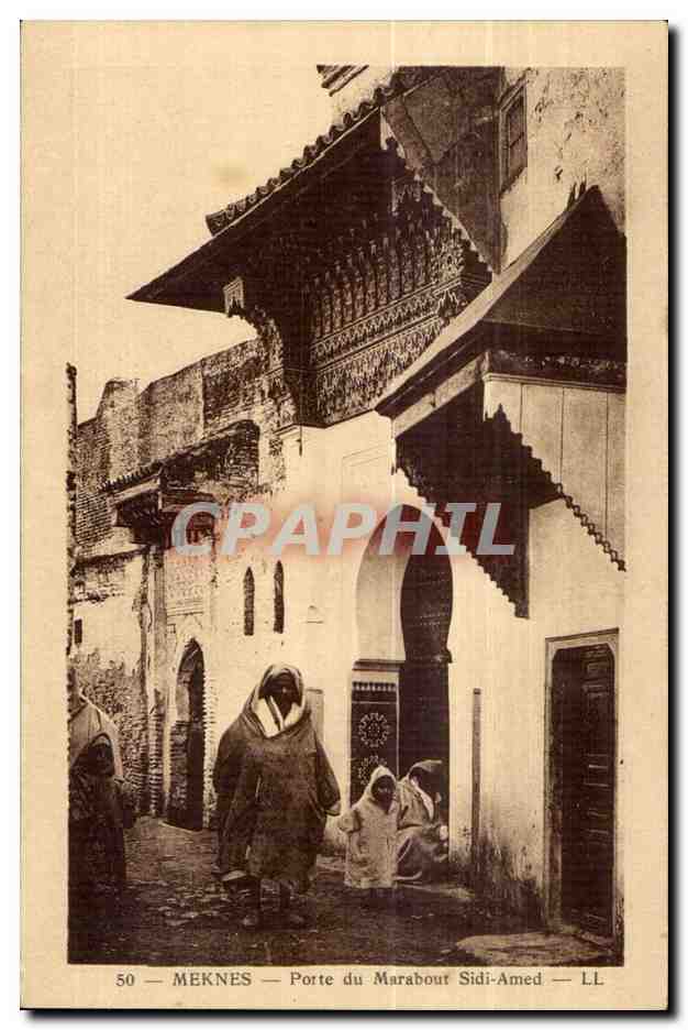 CPA Maroc Meknes Porte du Marabout Sidi Amed