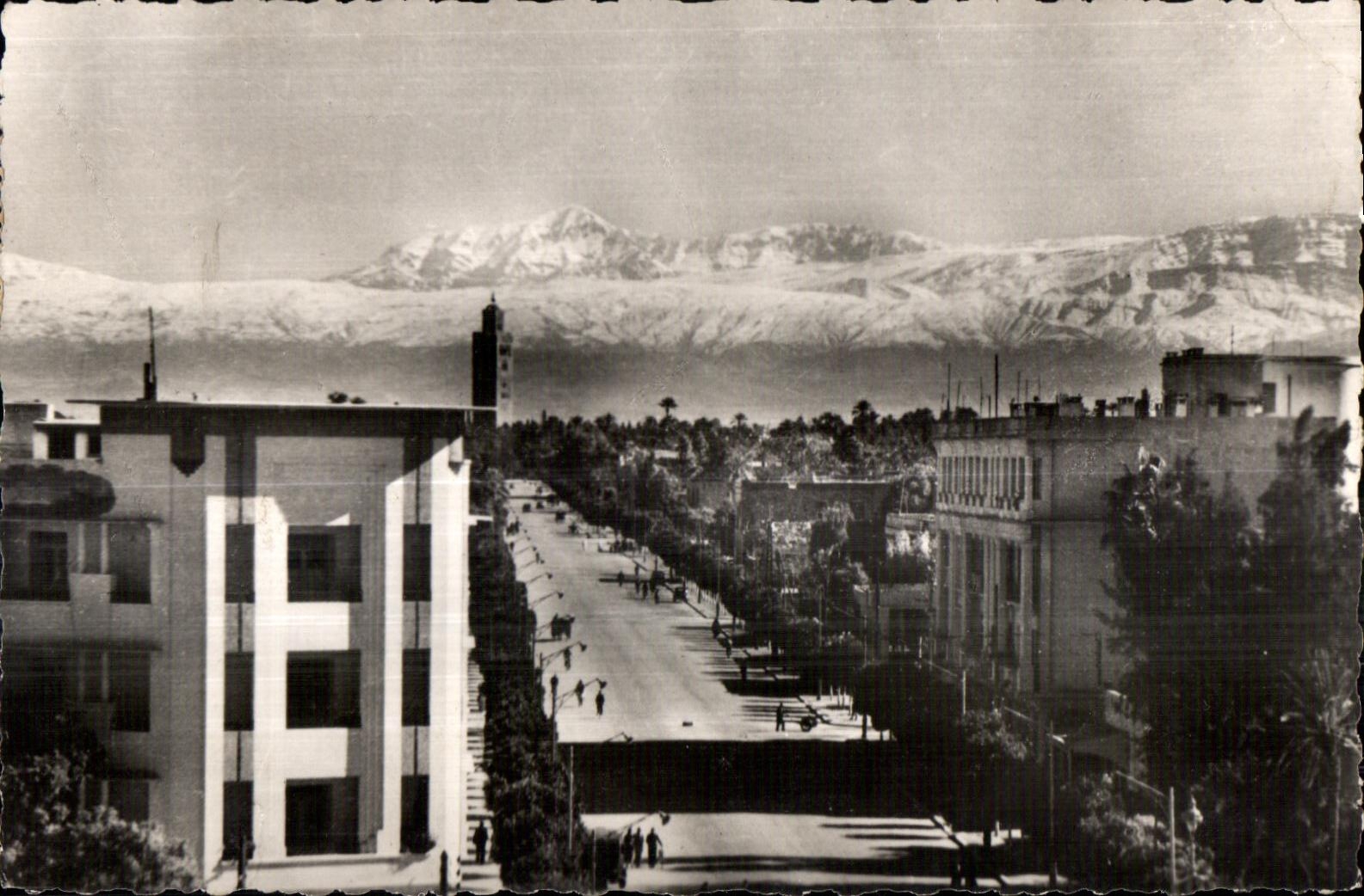 CPA Maroc Marrakech Gueliz et I Atlas