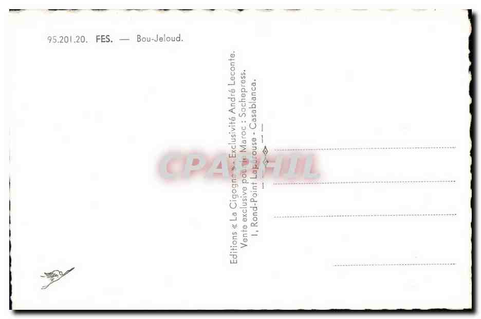 CPA Maroc Fes Bou Jeloud — Rückseite