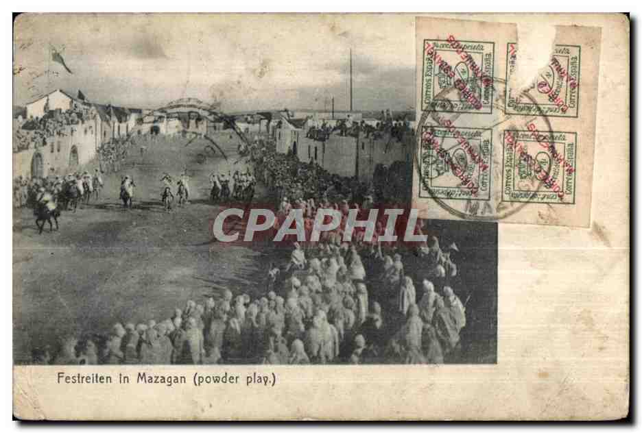 CPA Maroc Espagnol Festreiten in Mazagan (Powder Play)
