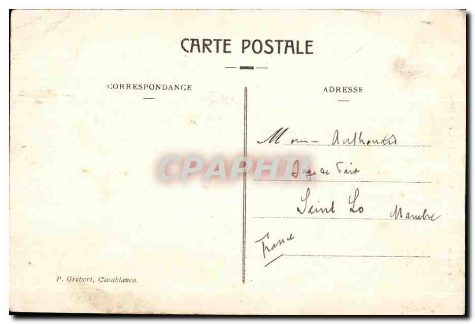 CPA La Maroc Pittoresque Casablanca Groupe de Palmiers — Verso