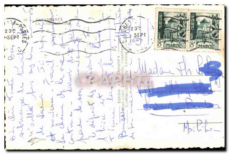 CPA Maroc Casablanca le tribunal civil — Rückseite