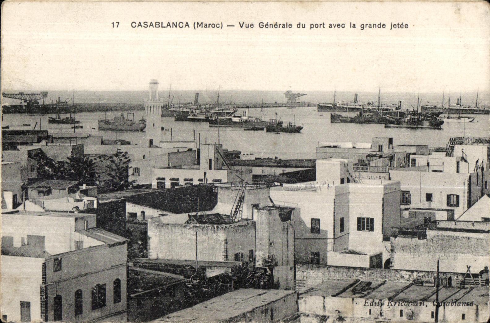 CPA Casablanca (Maroc) Vue Generale du port avec la grande jetee