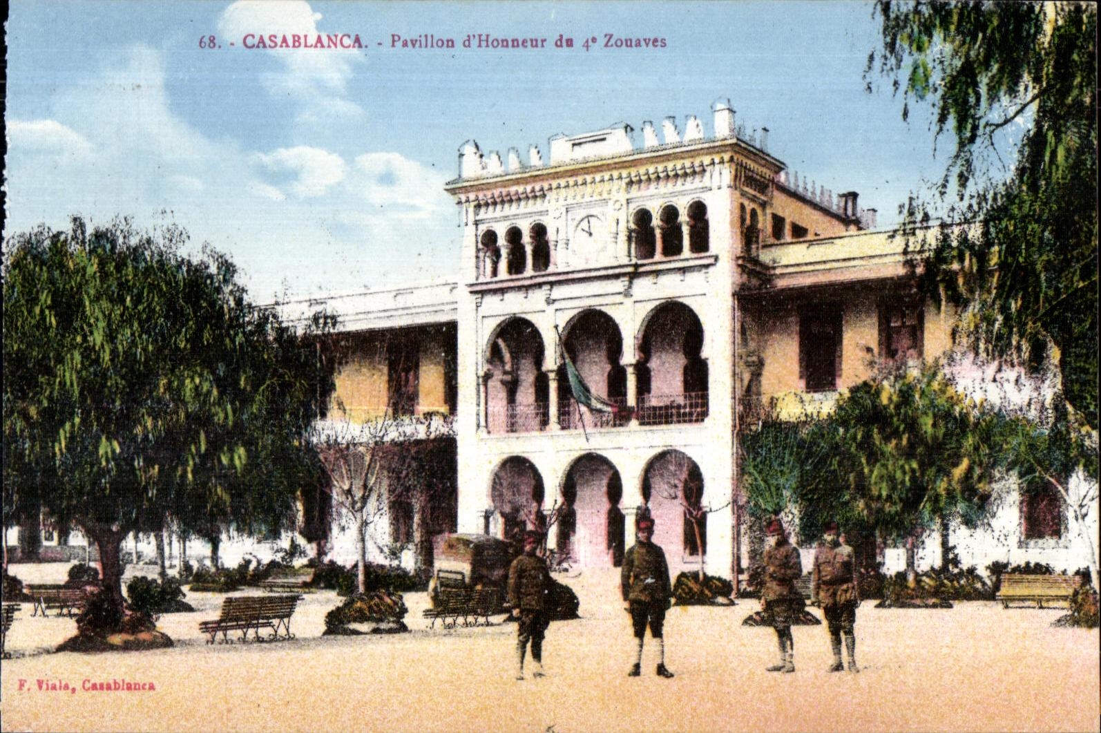 CPA Maroc Casablanca Pavillon d Honneur du 4eme Zouaves