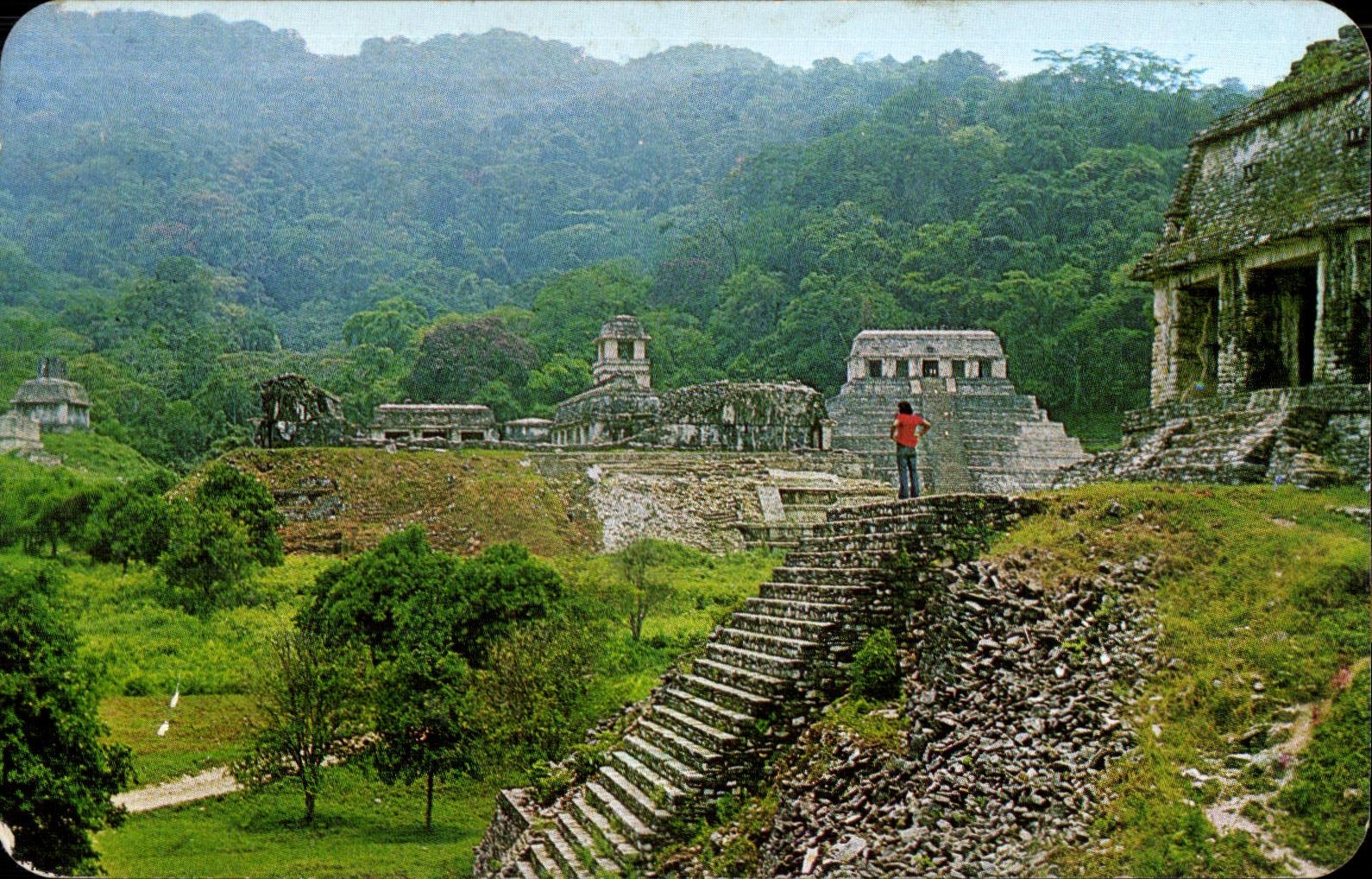 Palenque — Aussicht vom Tempel des Grafen — Verleger Vistacolor, Serie V3113