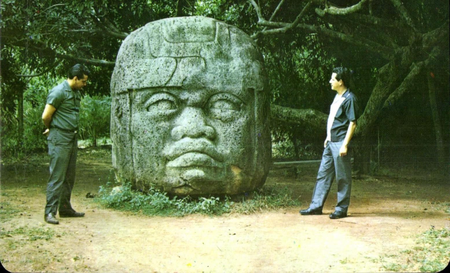 CPA Mexique Mexico Cabeza Colosal el el Museo Colosal Primitive Head Villahermosa Tab Mex