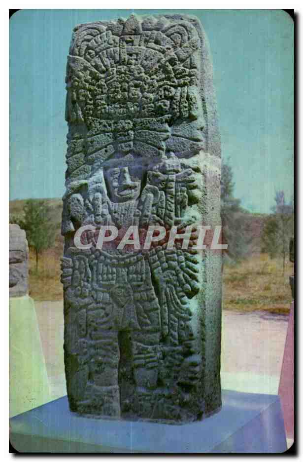 CPA Mexique Mexico Chak Mool en las Ruines Tuia de Allende Hgo Mex
