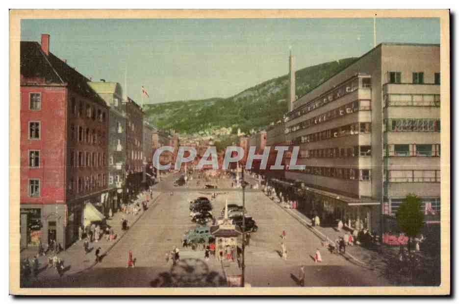 CPA Norvege Norway Bergen Torvalmenningen The centre