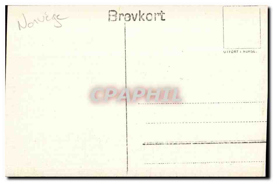 CPA Norvege Norway Bergen — Verso