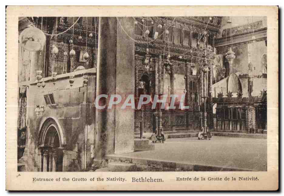 CPA Israel Entrance of the Grotto of the Nativity Bethlehem Entree de la Grotte de la Nativite
