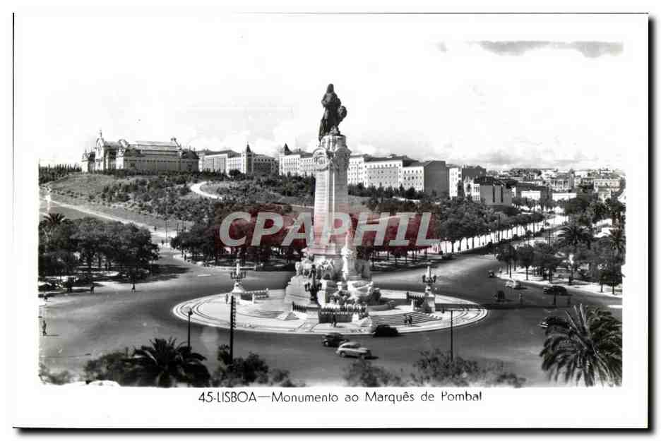 CPA Portugal Lisboa Monumento ao Marques de Pomal Feito em Portugal