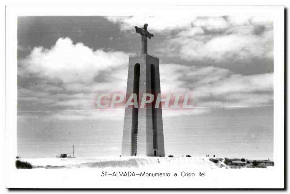 CPA Portugal Almada Mounumento a Cristo Rei Feito em Portugal
