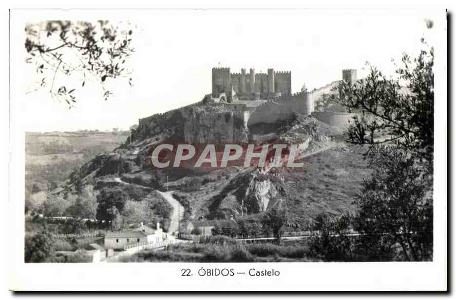 CPA Portugal Obidos Castelo Cliche Carlos Marques Reproduao Proioida Feito em Portugal