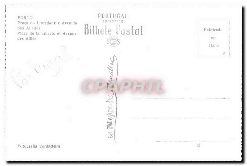 Porto — Place de la Liberté et Avenue des Alliés — Ed. Portugal Turístico — Reverso