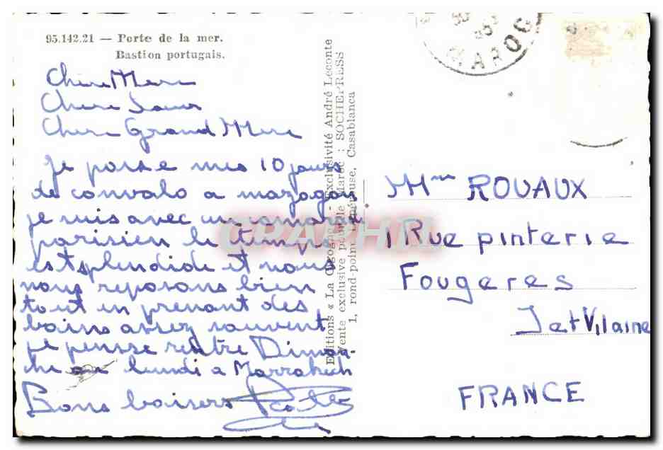 La Cigogne — Porte de la mer, Bastion portugais — Éditions & La Cigogne, André Lecointe, SOCHE-RESS, Casablanca — Reverso