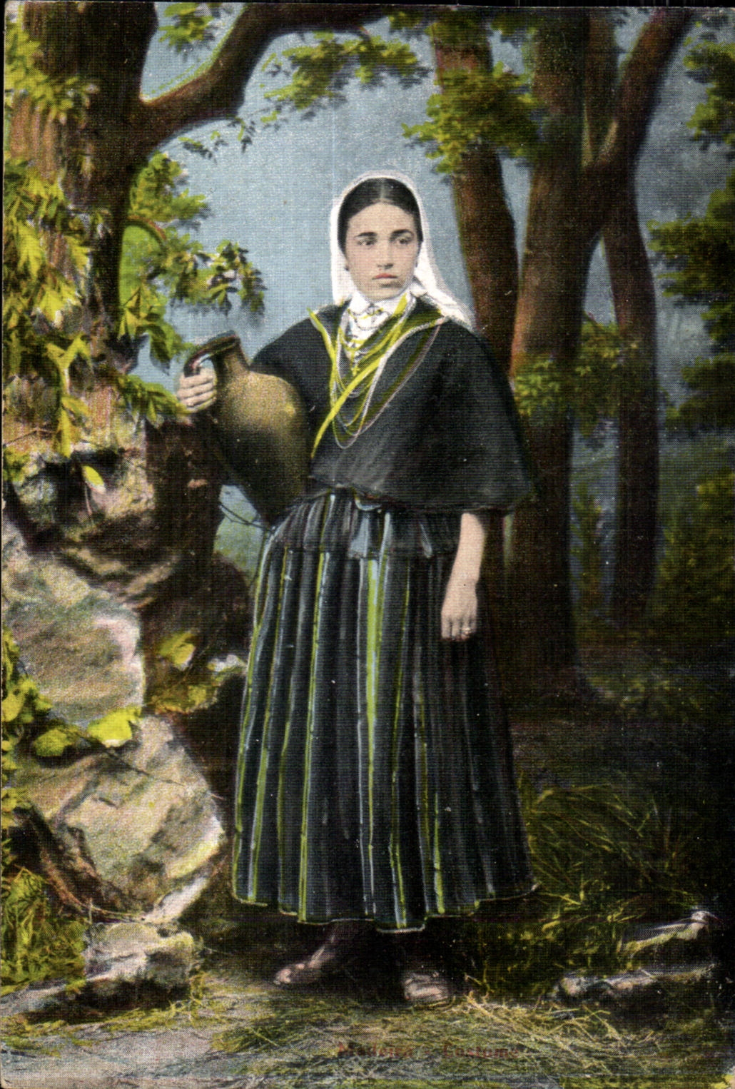 CPA Portugal Femme Folklore 