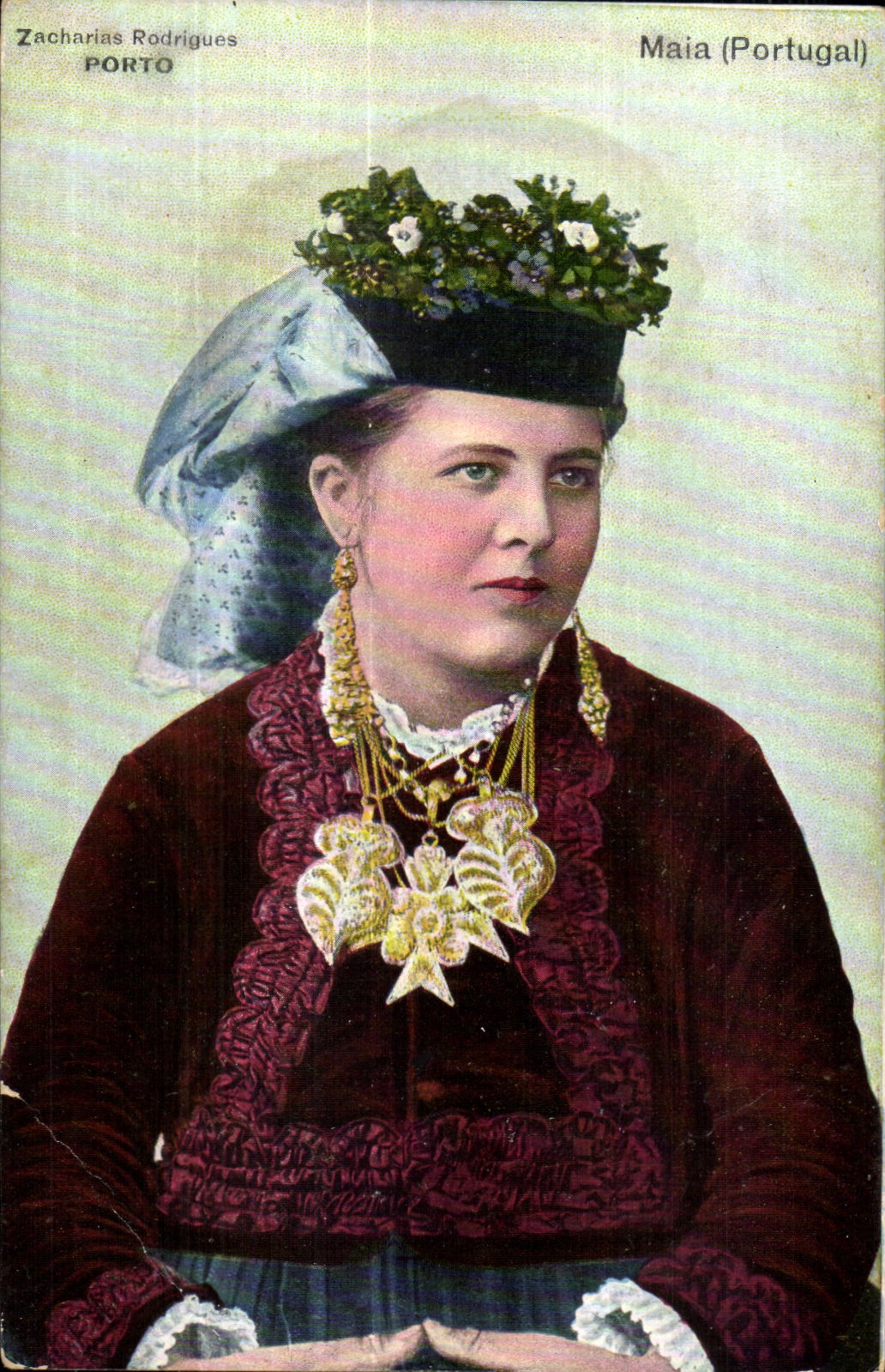 CPA Maia (Portugal) Porto Folklore Costume Coiffe