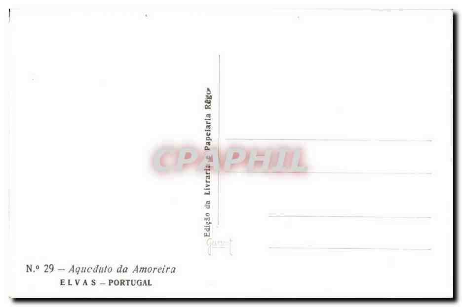CPA Aqueduto da Amoreira Elvas Portugal — Rückseite