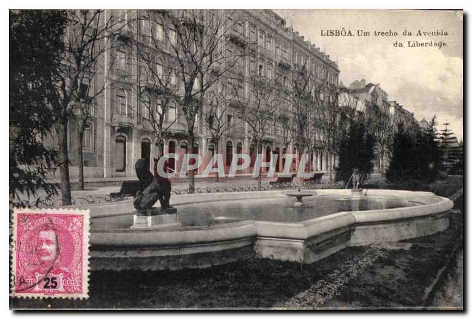 CPA Lisboa Un trecho da Avenida da Liberdade