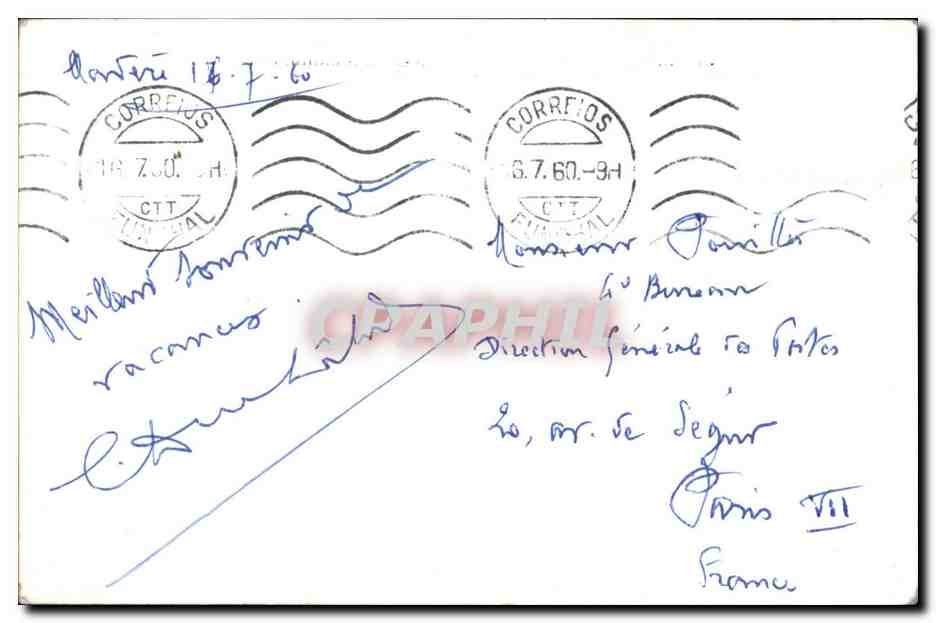CPA Madeira Carro de Bois Attelage Portugal — Verso