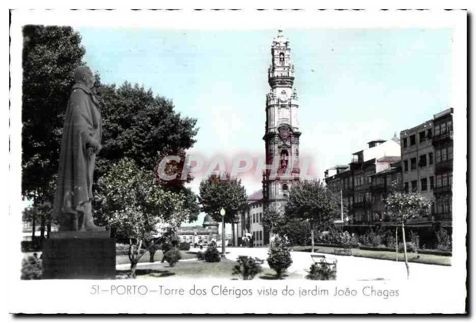 Porto—Torre dos Clérigos vista do jardim João Chagas — CPAPHIL n°51