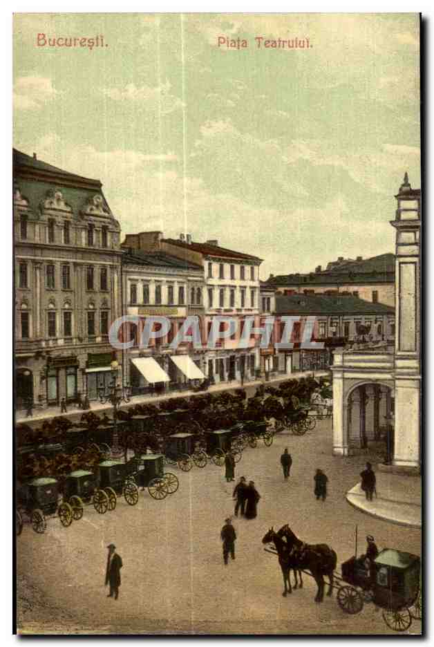 CPA Bucuresli Piata Teatrului Roumanie Rumania