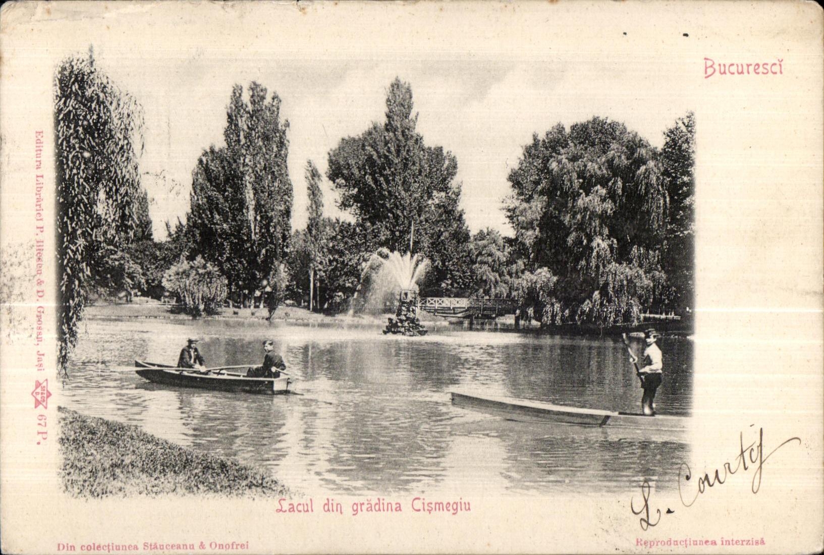 CPA Lacul din gradina Cismegin Roumanie Rumania