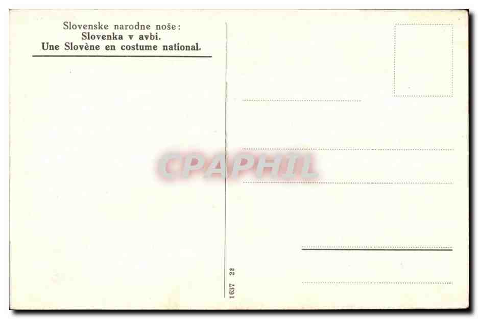 Slovenka en costume national — CPAPHIL 1637 22 — Rückseite