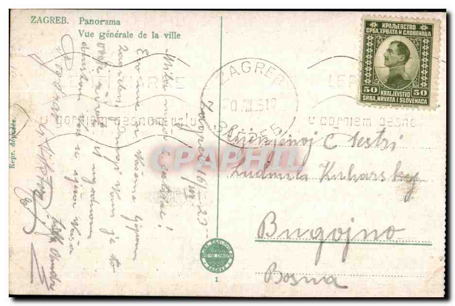CPA Zagreb Panorama Croatie Croatia — Back