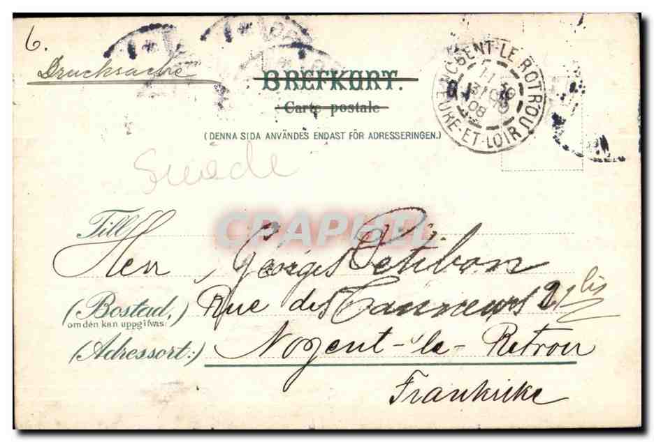 CPA Goteborg Kousertsalongen Tradgarden Suede Sweden — Rückseite