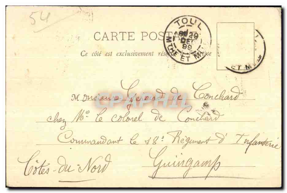 Militaria - Les Classes a Cheval - CPA Militaria ( 1899 ) Soldat Cheval Horse  — Rückseite